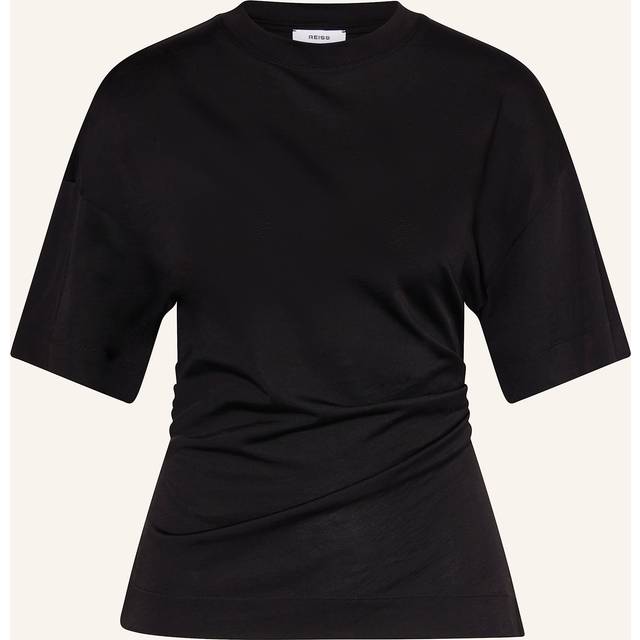 Audrey Draped T-Shirt - Cream/Black - Beginning with men's tailoring in 1970's London, Reiss' design philosophy has endured for over five decades, maintaining the distinctive tailoring, sharp cuts, and contemporary prints it has become famous for to create investment pieces destined to stay in your wardrobe for seasons to come.