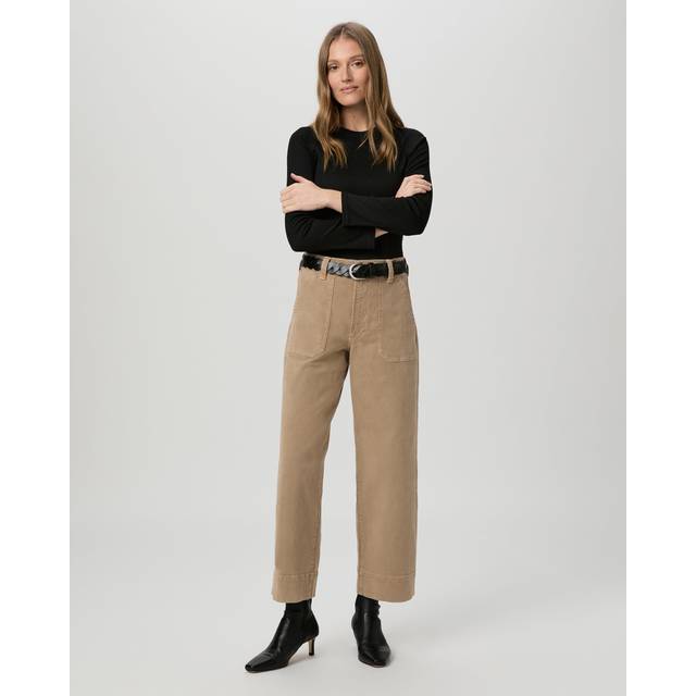 Cameron High-Rise Wide Leg Trousers - Vintage Camel Tan - L.A. brand PAIGE encapsulates that cool, relaxed California lifestyle, with each design wear-tested to ensure it can move with your body in the moment. The label’s denim creations, from jeans to jackets, are emblazoned with the brand's iconic whipstitch, nine stitches that represent nine lives, there to remind people to continue to evolve and live life to the fullest.