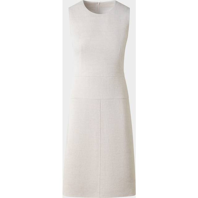Sleeveless Paneled Double-Face Linen Dress - GREIGE - 12