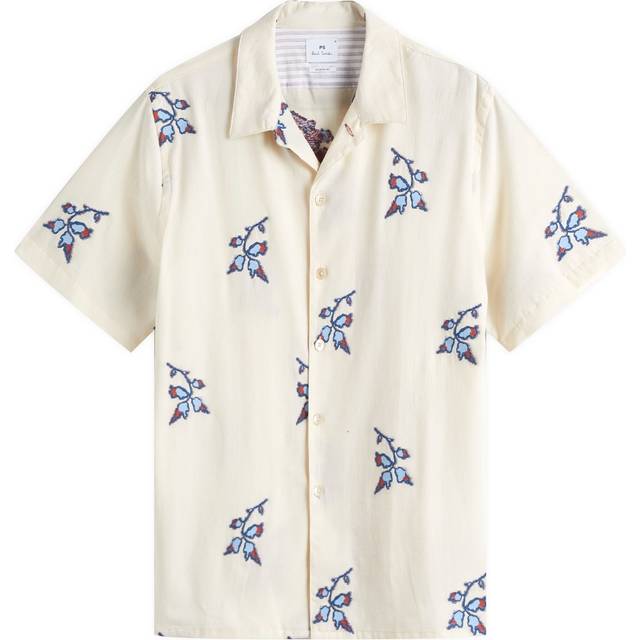 PS PAUL SMITH Short Sleeve Casual Fit Shirt - White, White, Size L, Men