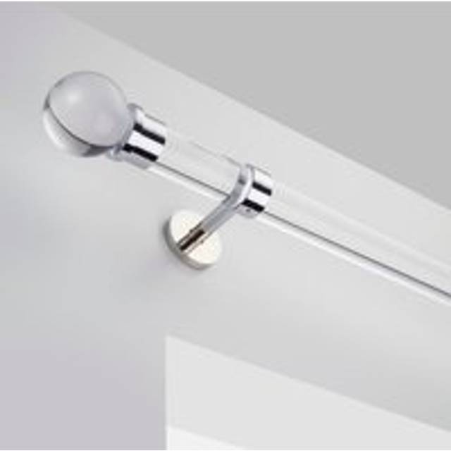 Atlanta Acrylic Curtain Pole with Rings - Chrome