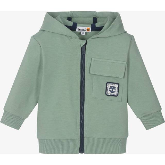 Timberland Baby Boys Green Cotton Zip-Up Hoodie - 18 month