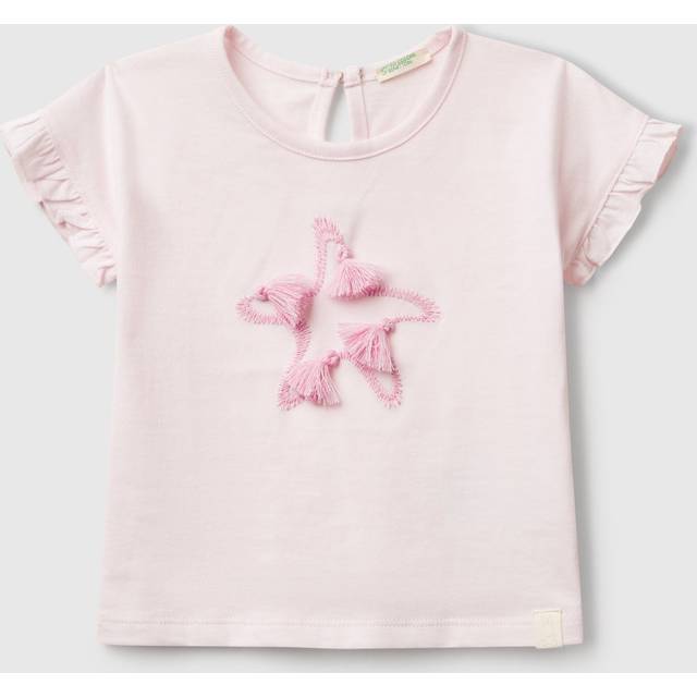Benetton Baby Cotton Tassel Starfish T-Shirt, Pastel Pink