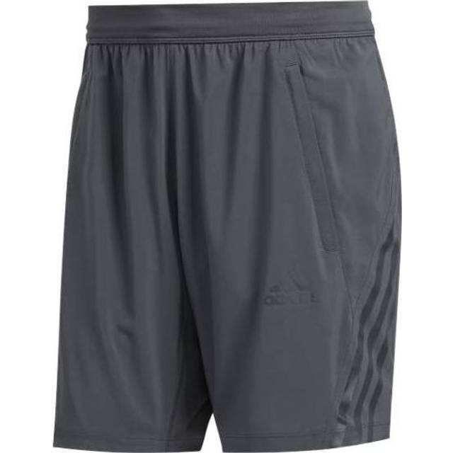 Men's adidas Logo Stripe Solid Color Gym Breathable Sports Shorts Gray FP7846 - MULTI-COLOR