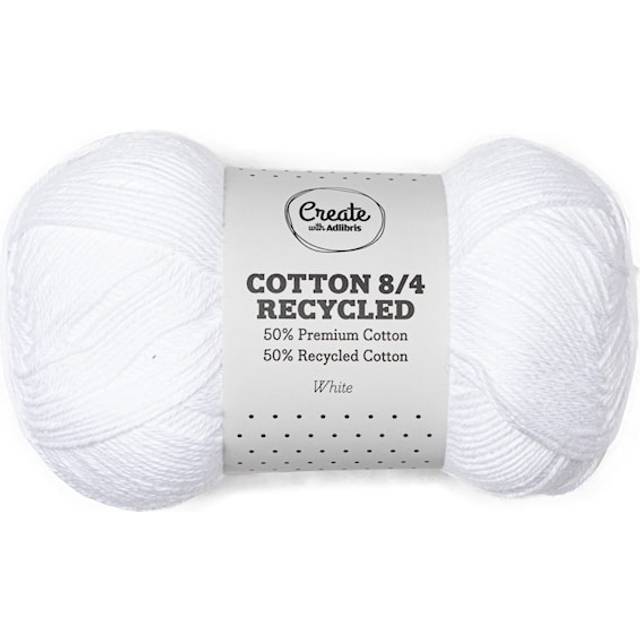 Cotton 8/4 Garn 100 g Recycled White A027 Adlibris