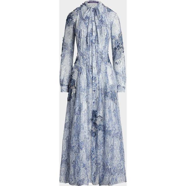 Hannes Floral Print Gauze Maxi Dress - BLUE MU - 4