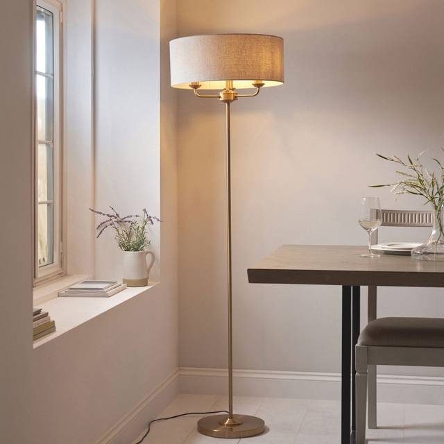 Vogue Sandringham 3 Light Floor Lamp - Brass