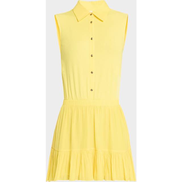Odette Sleeveless Button-Front Mini Dress - LEMON DROP - Small