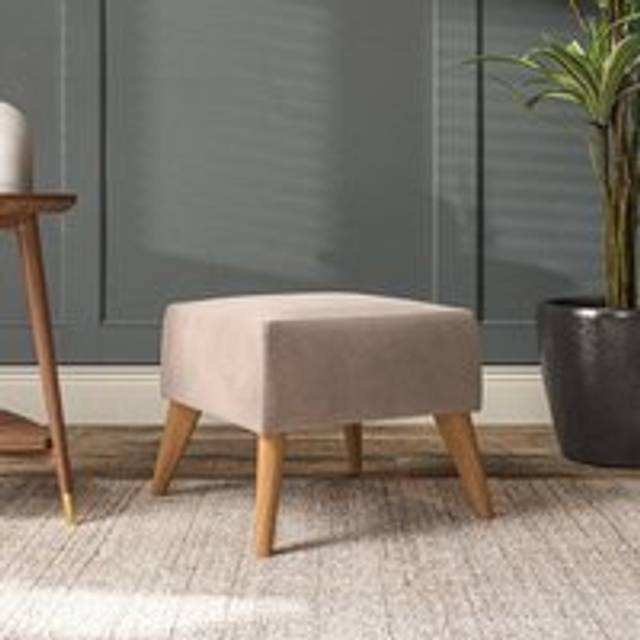 Marlow Footstool - Luxury Velvet Natural