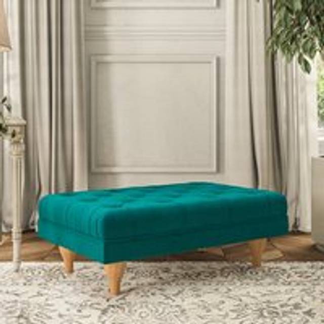 Warwick Footstool - House Velvet Peacock