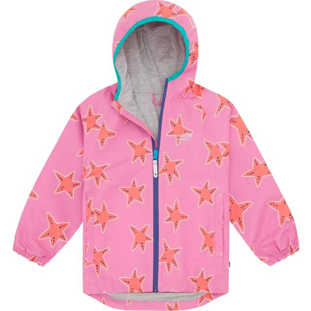 Muddy Puddles Kids' EcoLight Waterproof Lightweight Star Jacket, Pink/Multi