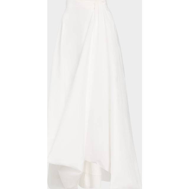 Long Bubble Hem Cotton Poplin Skirt - WHITE - 48 IT (12 US)