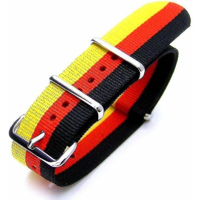 (24mm) N.A.T.O Watch Strap 22mm Or 24mm NATO GERMAN SPECIAL EDITION POLISHED (GERMAN Flag Design)