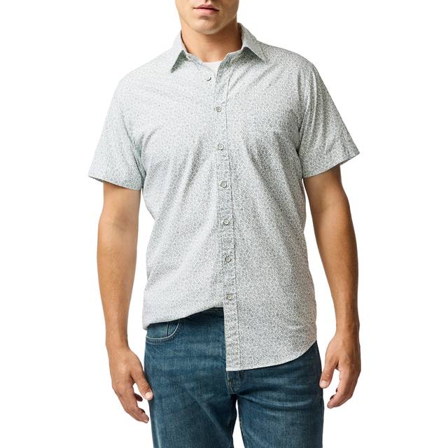 Rodd & Gunn Mathesons Bay Floral Print Cotton Slim Fit Short Sleeve Shirt, Ivy