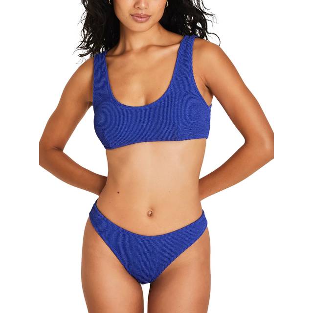 Accessorize Crinkle Crop Bikini Top, Blue
