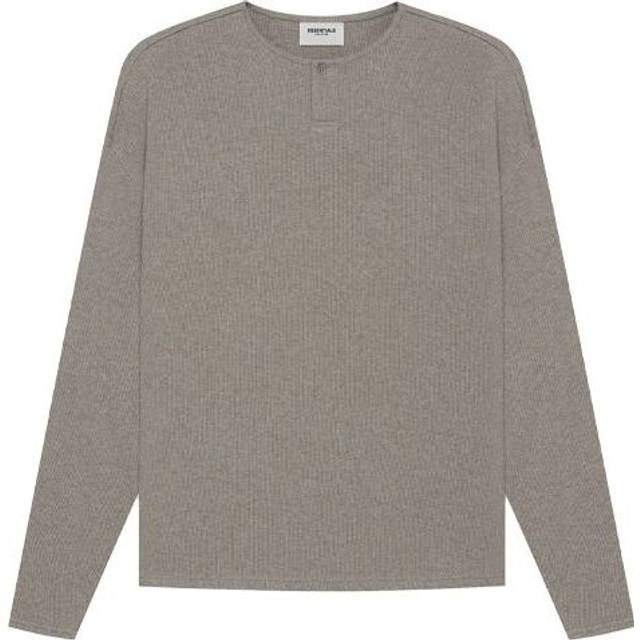 Fear of God Essentials SS21 Thermal Henley Long Sleeve Grey Flannel FOG-SS21-652 - Default Colorway
