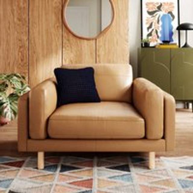 Newton Vintage Leather Snuggle Chair - Vintage Leather Tan