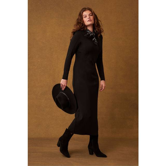 Mint Velvet Structured Midi Dress, Black