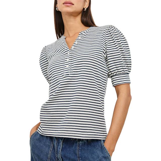 Jewel Striped Top - IVORY NAVY STRIPE - Medium