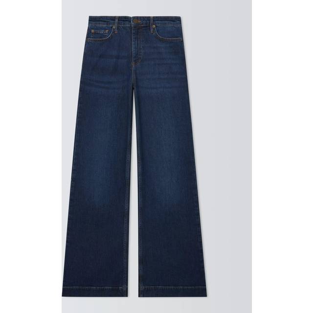 John Lewis High Waist Wide Leg Jeans, Blue Dark