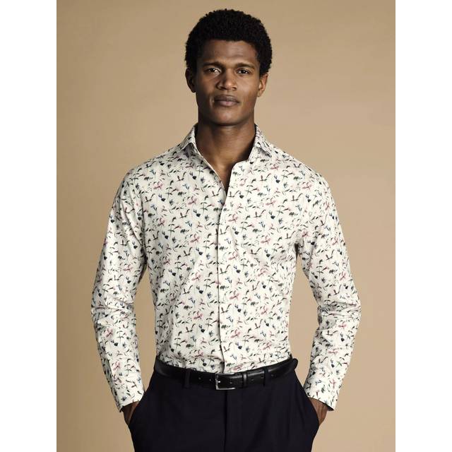 Charles Tyrwhitt Cotton Slim Fit Floral Liberty Fabric Shirt, Ivory/Multi