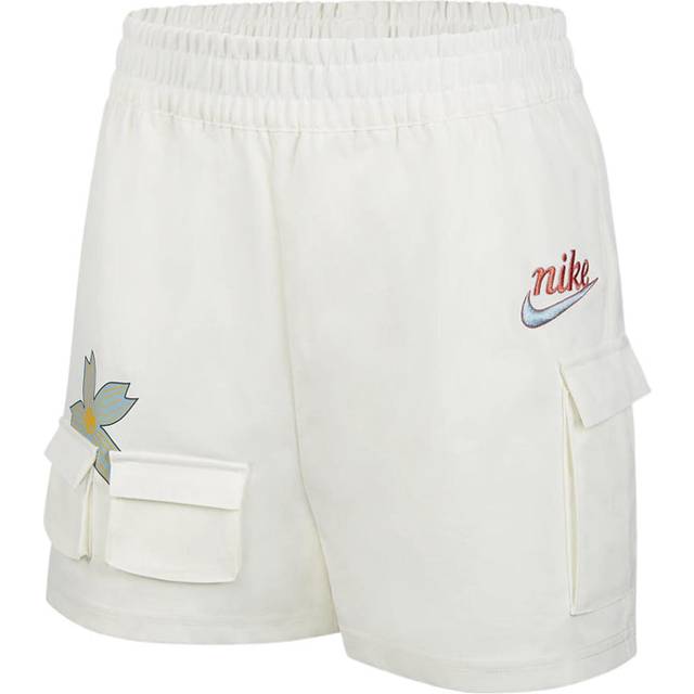 (WMNS) Nike Sportswear Solid Color Logo Flowers Big Pocket Woven Casual Shorts White DV3205-133 - MULTI-COLOR - XL