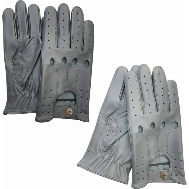 Pss classic real cow nappa leather driving fashion gloves dark & light grey 507