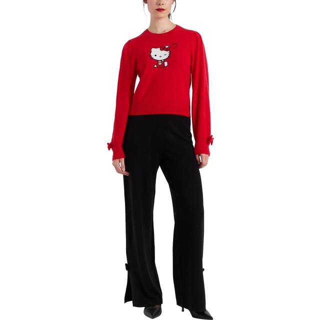Women's chinti and parker sweater red wool-cashmere hello kitty bow size xs-3l