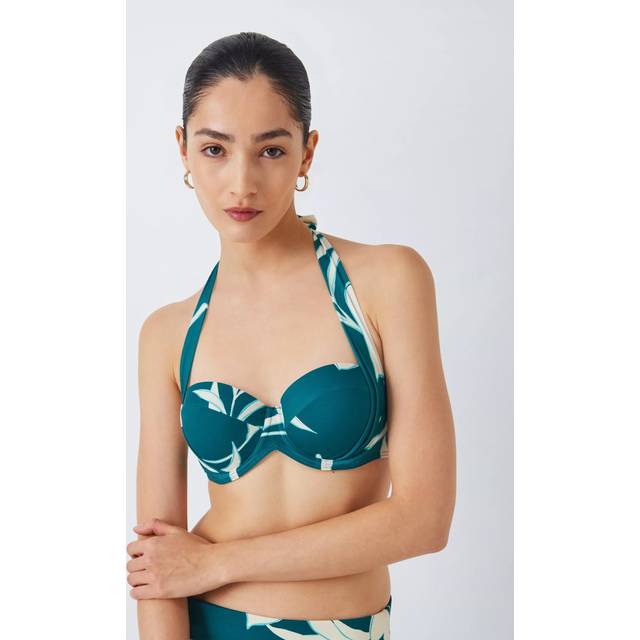 John Lewis Califloral Halterneck Sling Bikini Top, Lagoon