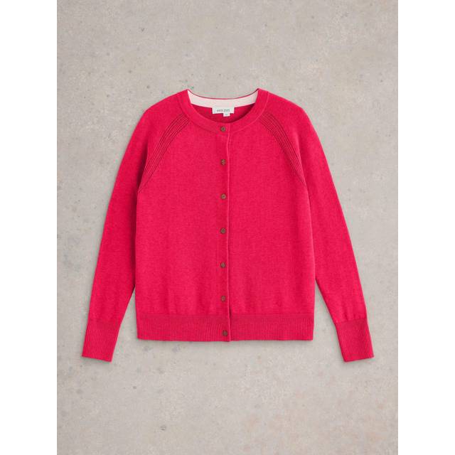 White Stuff Lulu Pure Organic Cotton Cardigan, Bright Pink