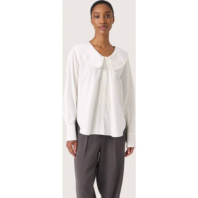 Soaked In Luxury Divia Collar Top, Whisper White
