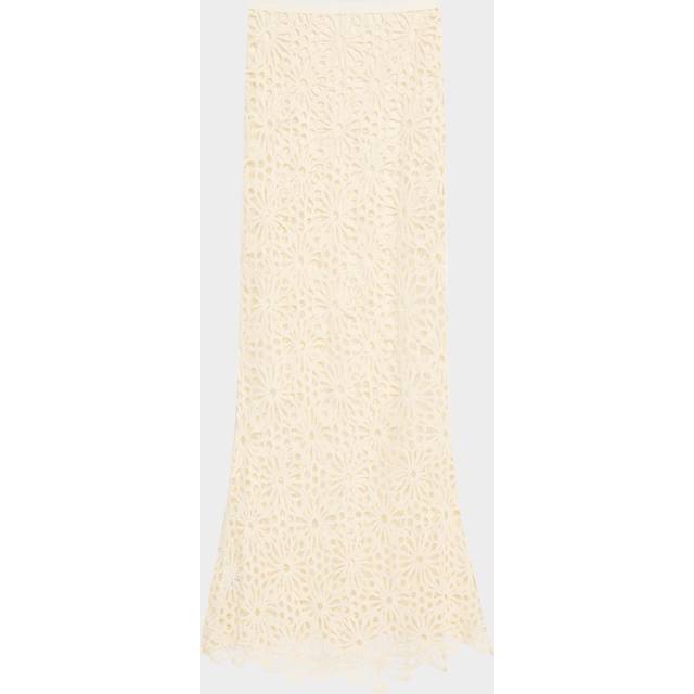 Norma Kamali Obie floral lace maxi skirt - white (UK 10)