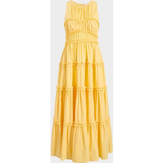 Sirrina Tiered Sleeveless Midi Dress - BUTTER - 0