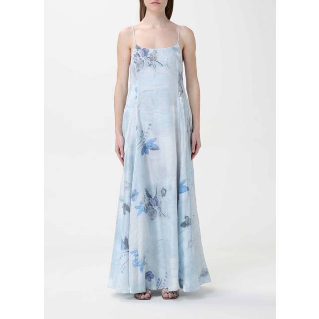 Emporio Armani, Maxi Dresses, female, Multicolor, M, Multicolour Trilobato Round Neck Dress