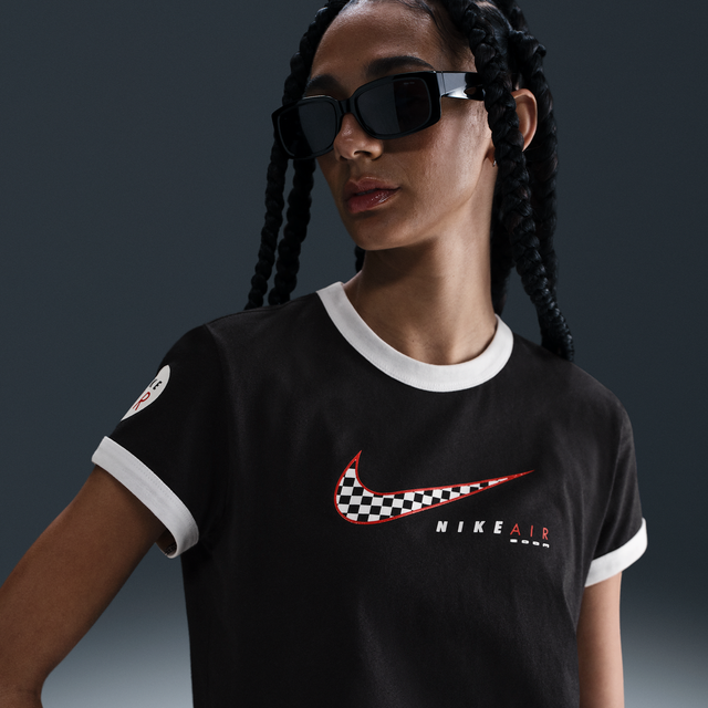 Nike Sportswear Club Women's Short-Sleeve T-Shirt - Black - Cotton - L (UK 16&#x2013;18)