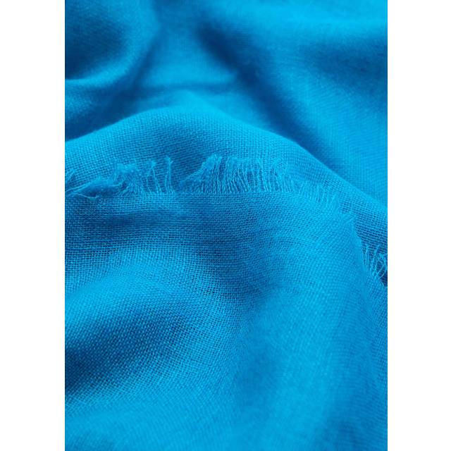 Linen-blend scarf with frayed ends blue - Woman - One size - MANGO - Blue - U