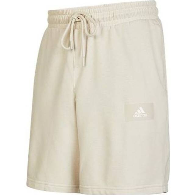 Men's adidas Logo Printing Pattern Lacing Elastic Waistband Straight Shorts Beige HZ7029 - Default Colorway - XXL