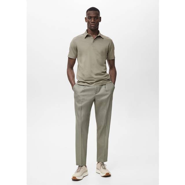 COOLMAX slim fit polo shirt olive green - Man - S - MANGO MAN - Olive Green