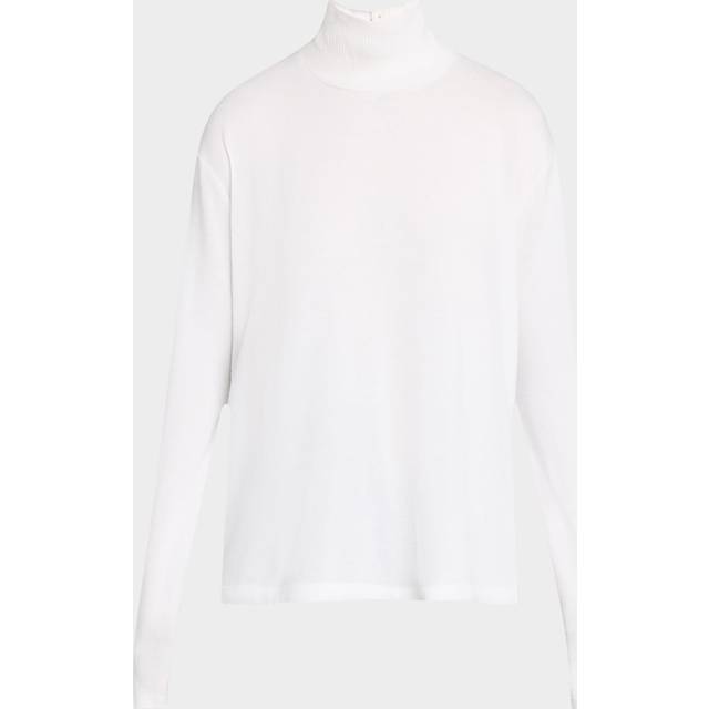 The Knit Boxy Turtleneck Top - WHITE