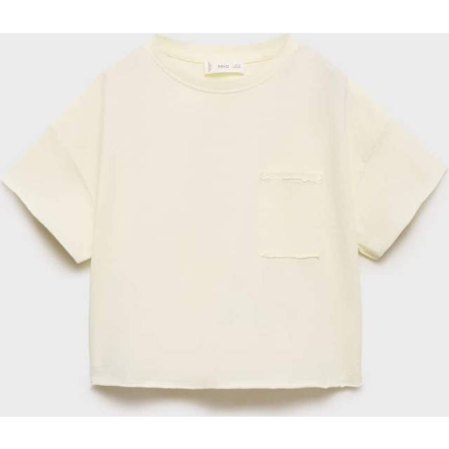 Cropped t-shirt with pocket pastel yellow - Kids - 11-12 years - MANGO KIDS - Pastel Yellow