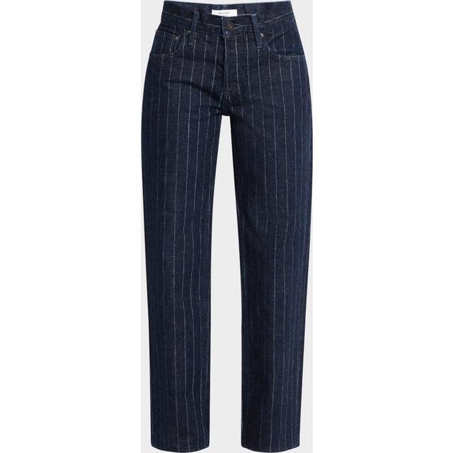 Syosset Pinstripe Straight Low-Rise Jeans - MXNVY - 31