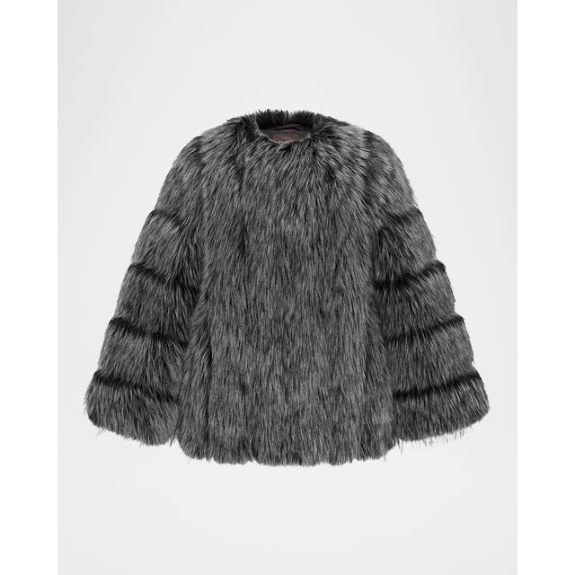 Fox Faux Fur Jacket - SILVER - X-Large