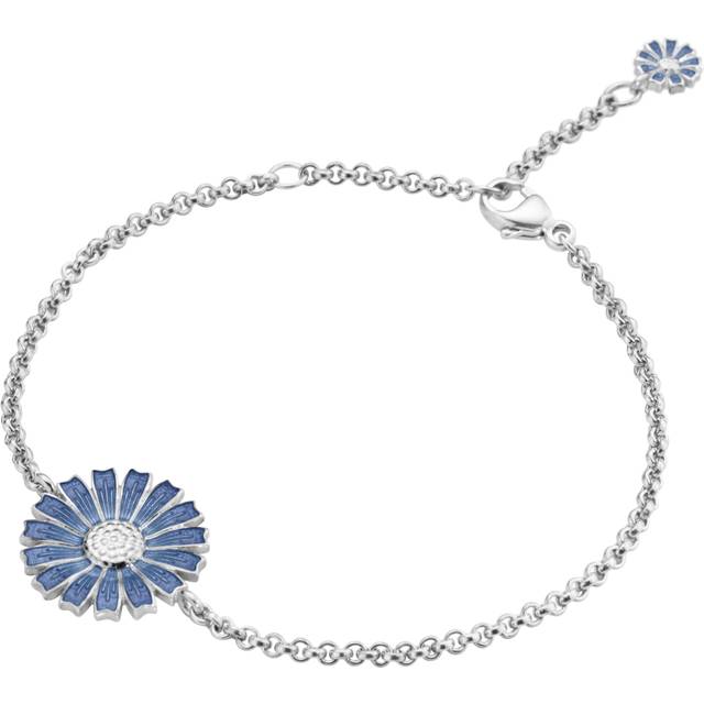 Georg Jensen Daisy Armbånd Med Blå Emalje - Blå