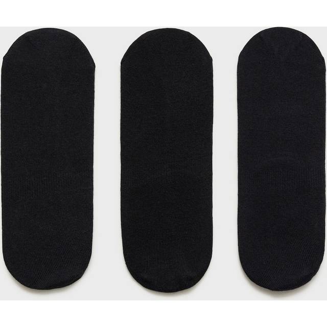 Mango Silicone Heel Slipper Socks, Pack of 3, Black