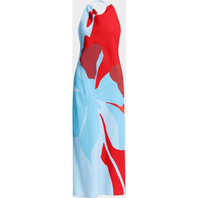 Katy Floral Cowl-Neck Maxi Dress - CRIMSON STENCIL - 10