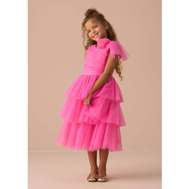 Angel & Rocket Kids' Bow Mesh Dress, Pink