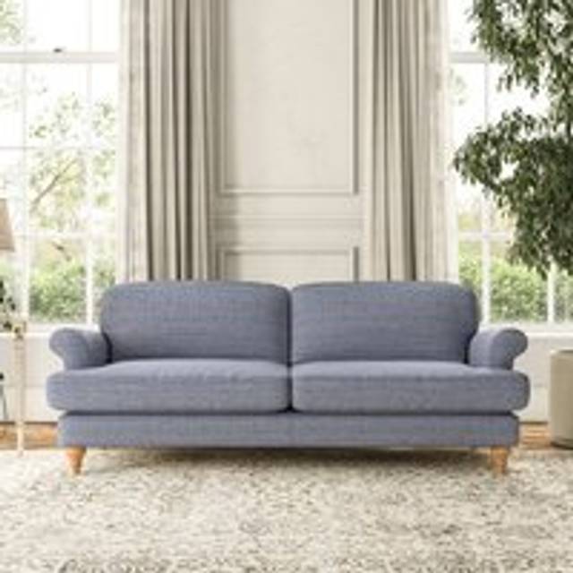 Evie Large 3 Seater Sofa - Chunky Tonal Weave Navy
