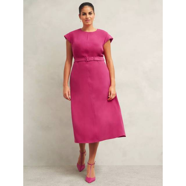 Hobbs Meera Belted Dress, Pink
