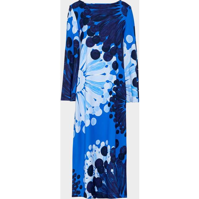 Nefeli Floral-Print Maxi Kaftan Dress - TWO TONE BLUE ON WHITE - 40 IT (4 US)