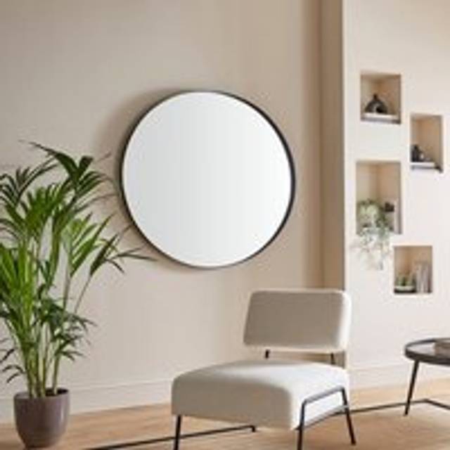 New York Round Wall Mirror - Black